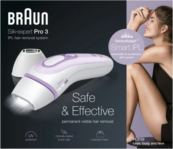 Braun PL3132 Silk Expert Pro 3 IPL Haarentfernungssystem Weiß/lila 8 Braun PL3132 Silk Expert Pro 3 IPL Haarentfernungssystem Weiß/lila – Bild 6