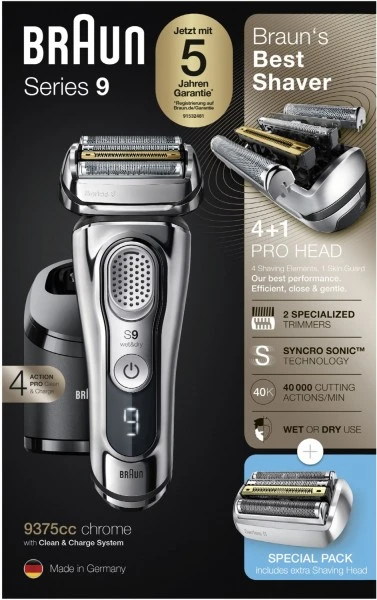 Braun 9375C Series 9 + Scherteil Rasierer Chrom 5 Braun 9375C Series 9 + Scherteil Rasierer Chrom – Bild 3