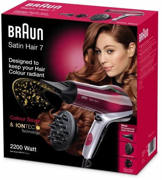 Braun HD770 Color Saver Satin Hair 7 Haartrockner Schwarz/rot 3 Braun HD770 Color Saver Satin Hair 7 Haartrockner Schwarz/rot