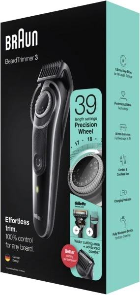 Braun BT3342 BeardTrimmer Bart Und Haarschneider Schwarz/grau 5 Braun BT3342 BeardTrimmer Bart Und Haarschneider Schwarz/grau – Bild 3